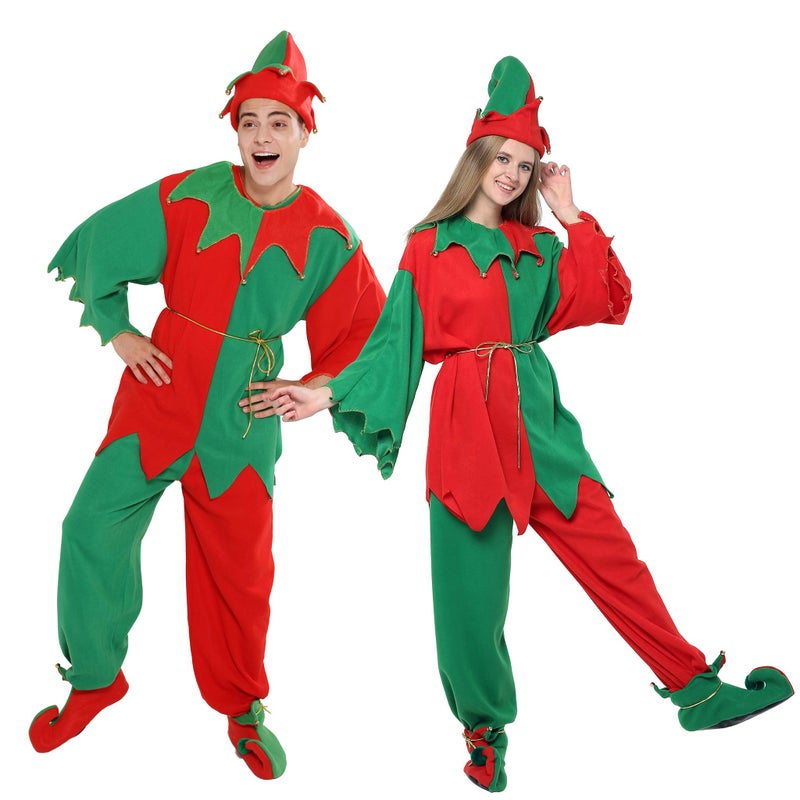 EraSpooky Christmas Elf Adult Costume Unisex Whole Set - Image 1